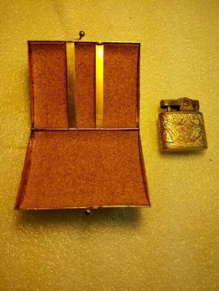 Vintage Napier Gold Art Deco Cigarette Case & Lighter Cork Lined Case. 4