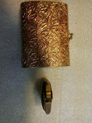 Vintage Napier Gold Art Deco Cigarette Case & Lighter Cork Lined Case. 8