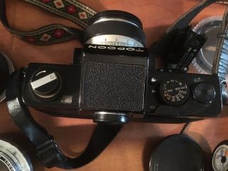 Vintage Topcon Dm Slr Camera With Lenses And Other Gear 9