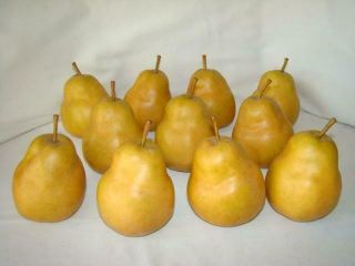 11 Vintage Realistic Yellow Pears Decorative Display Fruit,  Quality Design