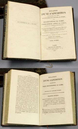 1818 French edition Tuckey ' s Expedition to Zaire africa 3 vols inc.  atlas CONGO 4