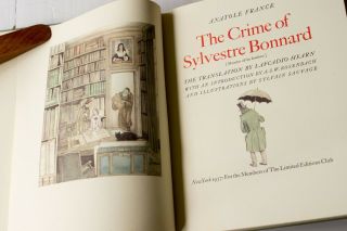 The Crime Of Sylvestre Bonnard France Signed 1937 Limited Editions Club Lec