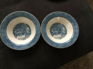 Vintage Currier And Ives By Royal Serving Bowl " Home Sweet Home "