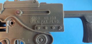 Rare Vintage 1960 ' s MACO Toy Olive - Colored Plastic Machine Gun - 2