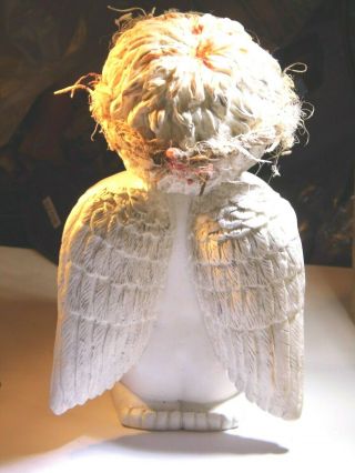 Antique Cherub Ornament Kneeling in Prayer Angel Sculpture Vintage Garden 2