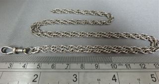 Vintage,  Solid Silver Rope Chain & Dog Clip.  72 Cm Xaod.