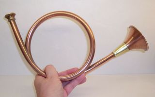 CURLY Vintage COPPER & BRASS Bugle HUNTING HORN Fox/Hound/Horse/Rider TALLY HO 2