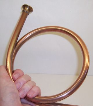 CURLY Vintage COPPER & BRASS Bugle HUNTING HORN Fox/Hound/Horse/Rider TALLY HO 3