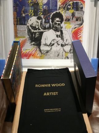 Genesis Publications Ronnie Wood ARTIST Signed Book & KEITH RICHARDS Art Print 8