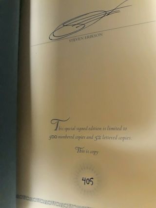 Memories of Ice - Steven Erikson - Subterranean Press - 405/500 3