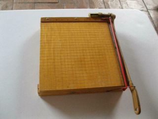 Vintage Ingento No.  1132 Cast Iron And Wood 12 " Desktop Paper Cutter Very Sharp
