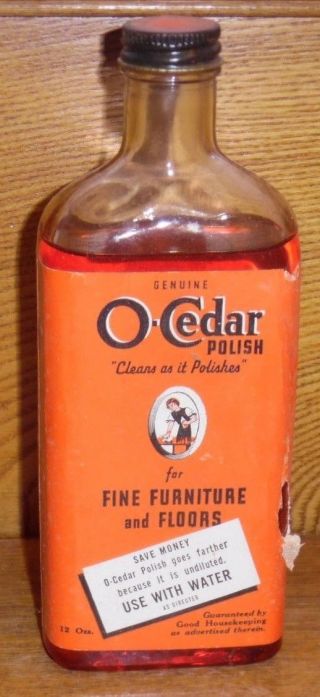 Vintage 12 Oz Mostly Full Bottle Of O - Cedar Furniture / Floor Polish