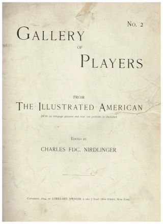 Rare Vintage Gallery Of Plays And Players No.  2 1897