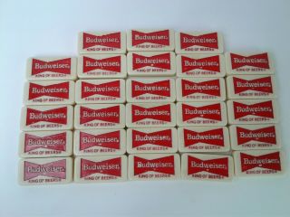 Vintage Budweiser Spinner Dominoes King Of Beers Double Sixes 28 Count Red White