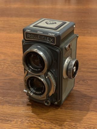Rollei Rolleiflex Tlr 4x4 Grey Baby Camera Schneider Xenar 60mm F3.  5 Lens & Cap