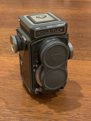 Rollei Rolleiflex TLR 4x4 Grey Baby Camera Schneider Xenar 60mm f3.  5 Lens & Cap 7