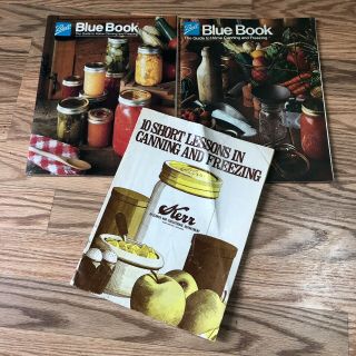 3 Vintage The Ball Blue Book,  Canning,  Preserves,  Recipes Illustrated