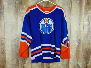 Vintage Edmonton Oilers Ccm Nhl Jersey Size Medium Orange & Blue