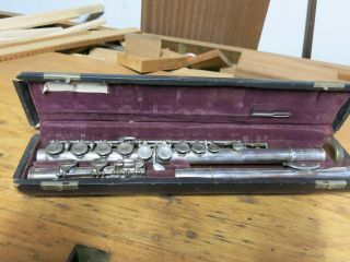 Vintage Antique Metal Boehm System Flute Carl Fischer.  Bettoney Rittershausen
