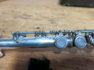 Vintage Antique Metal Boehm System Flute Carl Fischer.  Bettoney Rittershausen 8