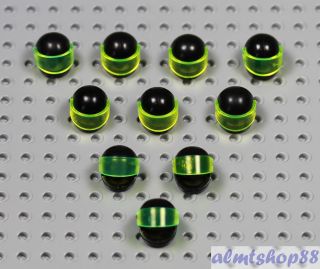 Lego - 10x Blacktron Helmets W/ Black Neon Green Visors Minifigure Vintage