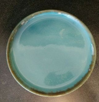 Rare Vintage Brock Of California Rustic Turquoise Drip Charger Chop Plate 14 "
