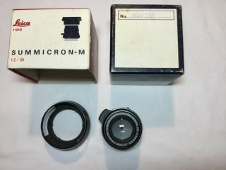 Leica Leitz Summacron - M 1:2 50 Lens And Box