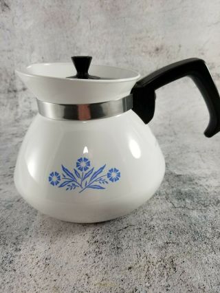 Vintage Corning Ware P - 104,  Blue Cornflower,  6 Cup Tea Coffee Pot Made In Usa