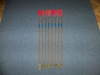 8 Vintage Fred Bear Wood Arrows Bear Broadheads Longbow Recurve Bow Bow Archery
