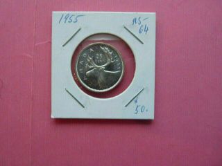 Vintage Canada 25 Cent Silver 1955 Value 50.  00 Y97