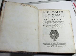 INDES ORIENTALES ET OCCIDENTALES/1665/RARE 1st Ed/GIOVANNI P.  MAFFEI/FINE LEATHER 5