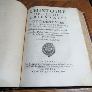 INDES ORIENTALES ET OCCIDENTALES/1665/RARE 1st Ed/GIOVANNI P.  MAFFEI/FINE LEATHER 6