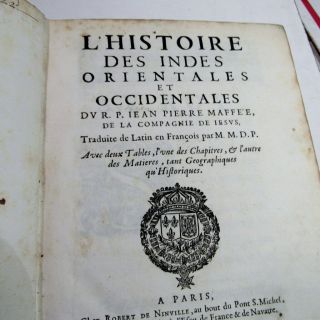 INDES ORIENTALES ET OCCIDENTALES/1665/RARE 1st Ed/GIOVANNI P.  MAFFEI/FINE LEATHER 9