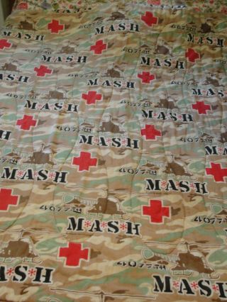 " Rare " Mash,  M A S H 4077th,  Twin Bed Comforter Vintage 1970 And 1981 Korean War
