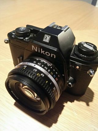 Vintage Nikon EM 35mm Film Camera w/ 50mm E Series Lens 2