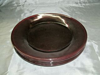 Anchor Hocking R1700 Royal Ruby Red Set Of 4 - 9 " Dinner Plates Vintage Disc 