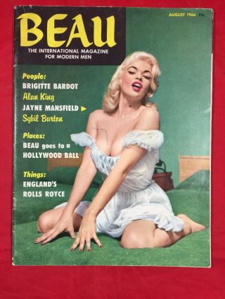 Vtg Beau Mag 1966 Hollywood Risqué Ann Austin Jayne Mansfield Girlie Pinup Cover