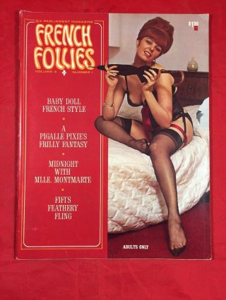 Vtg French Follies Mag V.  3 1 1966 Heels Nylons Nude Elmer Batters Girlie Pinups