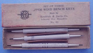 Vintage K&d No.  63 Mainspring Let Down Keys Bench Keys For Pocket Watch Repair