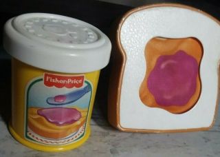 Vintage Fisher Price Fun Food 1993 Peanut Butter & Jelly With Bread & Knife