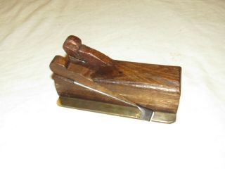 vintage wooden and brass double side rebate plane woodworking tool plane 2