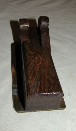 vintage wooden and brass double side rebate plane woodworking tool plane 4
