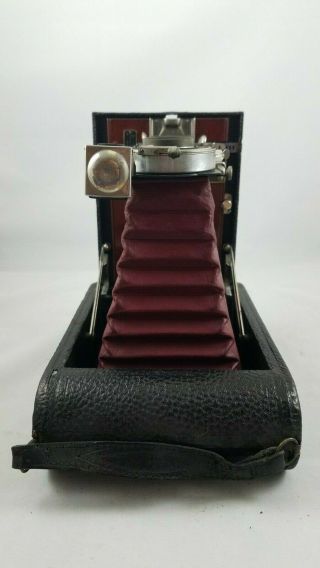 Kodak No.  4 Folding Pocket Kodak Camera (Red Bellows) with Glass Plate Adapter 7