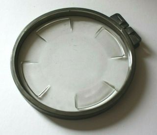 Vintage Watt Hour Meter Socket Blank Glass Cover With Metal Rim