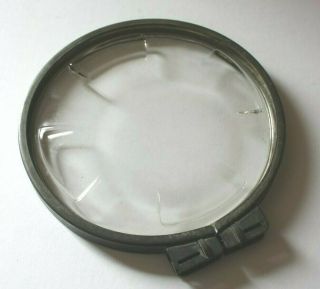 Vintage Watt Hour Meter Socket Blank Glass Cover with Metal Rim 2