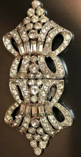 Rare Vtg 1936 Philippe Art Deco Ktf Trifari Clip - Mates Duette Brooch Jewelry Pin