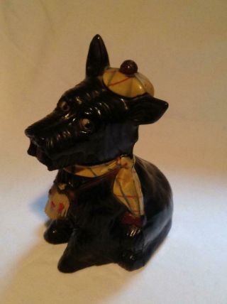 Vintage Plastic Reliable Black Scottie Dog Coin Bank Scottish Terrier Fab