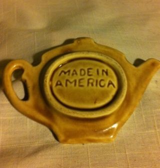 Vintage Made in America Ceramic Teapot Tea Bag Holder - 