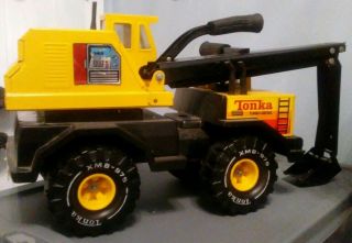 Vintage Tonka Metal Backhoe Excavator Truck Turbo Diesel Xmb - 975 Yellow Black