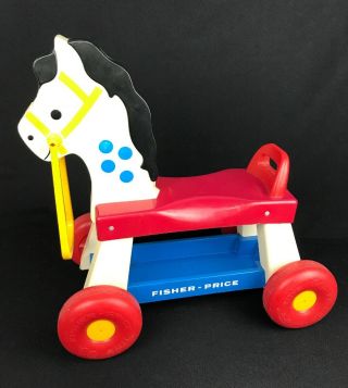 Vintage 1976 Fisher Price Toddler Whinny Pull / Ride On Horse / Pony